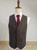 DARK GREY HOUNDSTOOTH TWEED 3 PIECE SUIT - BDtailormade