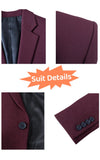 Wine Red Birdseye & Dark Blue Birdseye Worsted 2 Piece Suit