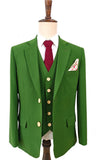 Green Tencel Wool 3 Piece Suit