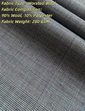 Dark Blue Birdseye Worsted & Light Grey Worsted 2 Piece Suit