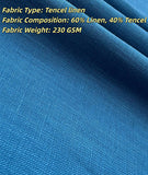 Blue Tencel Linen 3 Piece Suit