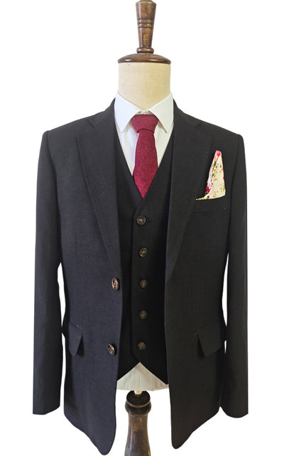 BLACK TENCEL LINEN 3 PIECE SUITS