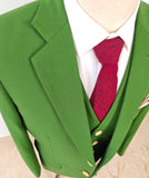 Green Tencel Wool 3 Piece Suit