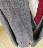 布朗·哈里斯粗花呢三件套西装