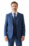 BLUE HERRINGBONE TWEED 3 PIECE SUIT