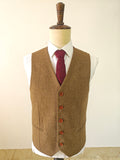 GOLDEN HERRINGBONE TWEED 3 PIECE SUIT - BDtailormade