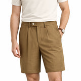 Brown Tencel Linen Beach Shorts