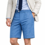 Blue Tencel Linen Beach Shorts