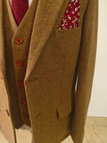 GOLDEN HERRINGBONE TWEED 3 PIECE SUIT - BDtailormade
