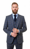 GREY OVERCHECK TWILL TWEED 3 PIECE SUIT