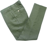 浅绿色亚麻三件套西装