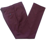 酒红色鸟眼纹精纺三件套西装