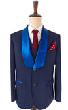 DARK BLUE TUXEDO TENCEL WOOL 3 PIECE SUIT