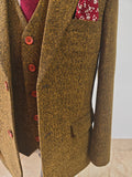 BROWN BLACK HERRINGBONE TWEED 3 PIECE SUIT - BDtailormade