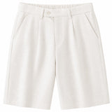 White Linen Beach Shorts