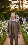 BROWN HERRINGBONE TWEED 3 PIECE SUIT