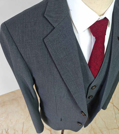 Dark Grey Tencel Wool 3 Piece Suit