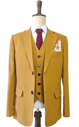 Light Brown Tencel Linen 3 Piece Suit