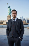 CHARCOAL HERRINGBONE TWEED 3 PIECE SUIT