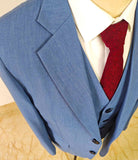 LIGHT BLUE TENCEL WOOL 3 PIECE SUITS