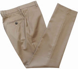 卡其色精纺三件套西装