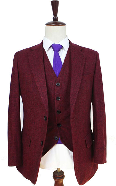 BDtailormade CLASSIC RED BARLEYCORN TWEED 2 PIECE SUIT - BDtailormade TWEED SUITStweedmaker hockerty menstweedsuit
