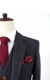 BDtailormade BLACK HERRINGBONE TWEED 3 PIECE SUIT - BDtailormade TWEED SUITStweedmaker hockerty menstweedsuit