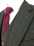 BDtailormade CLASSIC GREEN BARLEYCORN TWEED 2 PIECE SUIT - BDtailormade TWEED SUITStweedmaker hockerty menstweedsuit