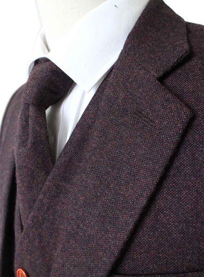 BDtailormade DARK BROWN BARLEYCORN TWEED 2 PIECE SUIT - BDtailormade TWEED SUITStweedmaker hockerty menstweedsuit