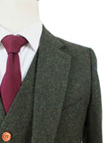 BDtailormade CLASSIC GREEN BARLEYCORN TWEED 2 PIECE SUIT - BDtailormade TWEED SUITStweedmaker hockerty menstweedsuit