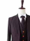 BDtailormade DARK BROWN BARLEYCORN TWEED 2 PIECE SUIT - BDtailormade TWEED SUITStweedmaker hockerty menstweedsuit