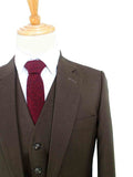 BDtailormade BROWN BIRDSEYE WORSTED 3 PIECE SUIT - BDtailormade Worsted Suittweedmaker hockerty menstweedsuit