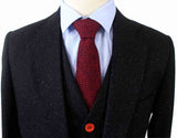 BDtailormade CHARCOAL SPECKLED DONEGAL TWEED 3 PIECE SUIT - BDtailormade TWEED SUITStweedmaker hockerty menstweedsuit