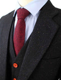 BDtailormade CHARCOAL SPECKLED DONEGAL TWEED 3 PIECE SUIT - BDtailormade TWEED SUITStweedmaker hockerty menstweedsuit