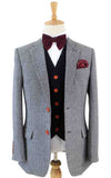 BDtailormade CLASSIC GREY HERRINGBONE MIX & MATCH TWEED 3 PIECE SUIT - BDtailormade TWEED SUITStweedmaker hockerty menstweedsuit
