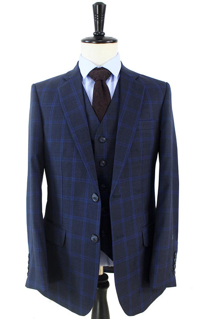 BDtailormade CHARCOAL WINDOWPANE WORSTED 3 PIECE SUIT - BDtailormade Worsted Suittweedmaker hockerty menstweedsuit