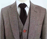 BDtailormade CLASSIC BROWN BARLEYCORN TWEED 3 PIECE SUIT - BDtailormade TWEED SUITStweedmaker hockerty menstweedsuit