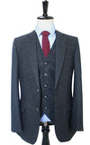 BDtailormade CLASSIC BLACK SPECKLE TWEED 3 PIECE SUIT - BDtailormade TWEED SUITStweedmaker hockerty menstweedsuit
