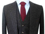 BDtailormade CLASSIC BLACK SPECKLE TWEED 3 PIECE SUIT - BDtailormade TWEED SUITStweedmaker hockerty menstweedsuit