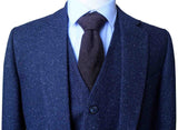 BDtailormade CLASSIC NAVY SPECKLE TWEED 3 PIECE SUIT - BDtailormade TWEED SUITStweedmaker hockerty menstweedsuit