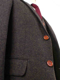 BDtailormade DARK BROWN HERRINGBONE TWEED 3 PIECE SUIT - BDtailormade TWEED SUITStweedmaker hockerty menstweedsuit