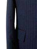 BDtailormade DARK BLUE PINSTRIPE WORSTED 3 PIECE SUIT - BDtailormade Worsted Suittweedmaker hockerty menstweedsuit