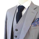 GRAY 3 PIECE LINEN SUIT - BDtailormade