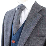 BDtailormade GREY HERRINGBONE MIX & MATCH TWEED 3 PIECE SUIT - BDtailormade TWEED SUITStweedmaker hockerty menstweedsuit