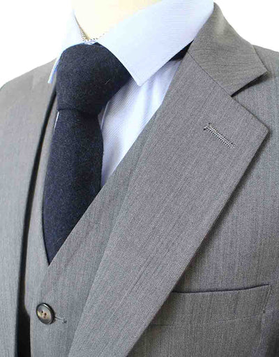 BDtailormade GREY HERRINGBONE WORSTED 3 PIECE SUIT - BDtailormade Worsted Suittweedmaker hockerty menstweedsuit