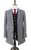 BDtailormade GREY OVERCOAT HOUNDSTOOTH PLAID TWEED - BDtailormade TWEED SUITStweedmaker hockerty menstweedsuit