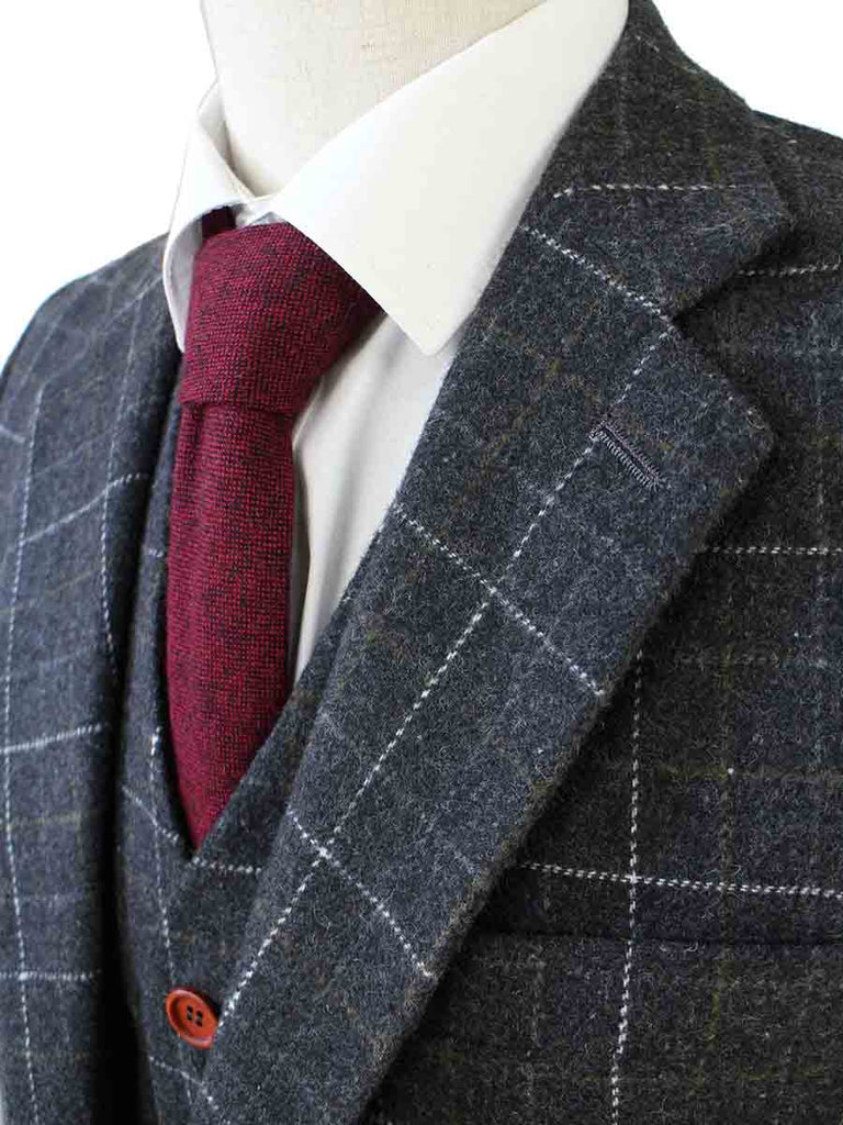 BDtailormade GREY OVERCHECK PLAID TWEED 2 PIECE SUIT - BDtailormade TWEED SUITStweedmaker hockerty menstweedsuit