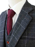 BDtailormade GREY OVERCHECK PLAID TWEED 3 PIECE SUIT - BDtailormade TWEED SUITStweedmaker hockerty menstweedsuit