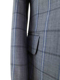 BDtailormade GREY WINDOWPANE WORSTED 3 PIECE SUIT - BDtailormade Worsted Suittweedmaker hockerty menstweedsuit
