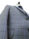 BDtailormade GREY WINDOWPANE WORSTED 3 PIECE SUIT - BDtailormade Worsted Suittweedmaker hockerty menstweedsuit
